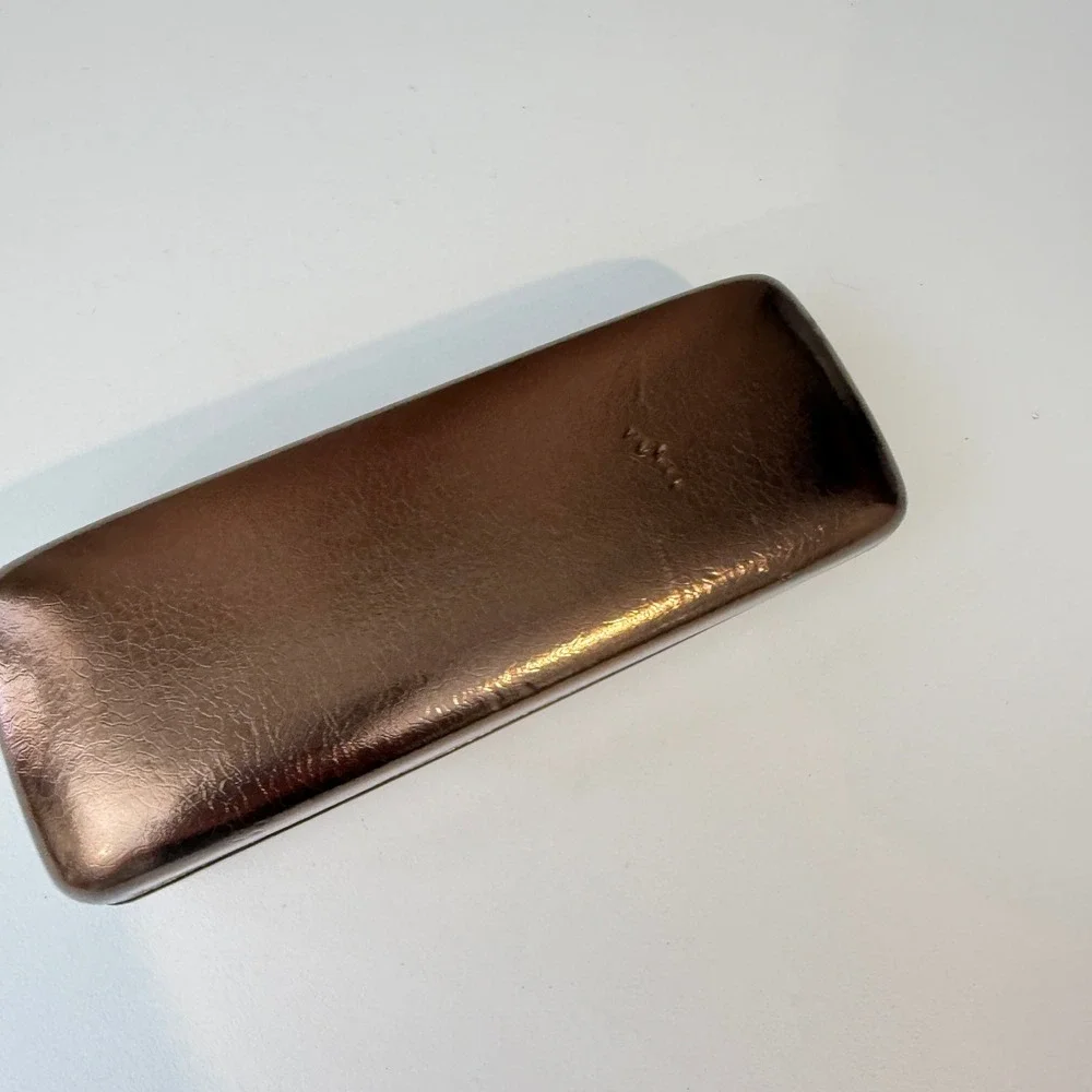 Oleg Cassini Metallic‎ Bronze Hard Shell Eyeglass Case Textured Designer Case